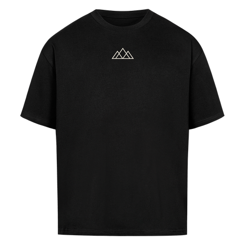 Alpine Echo Oversized Shirt in Schwarz – Modelansicht von vorne