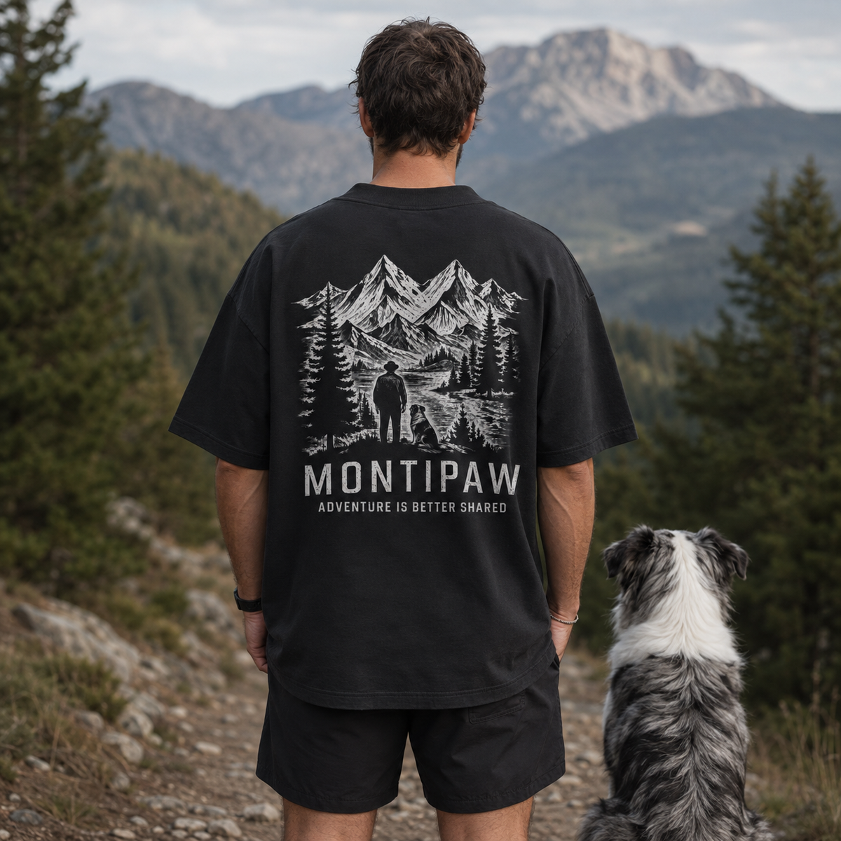 Montipaw – Shared Horizons Oversized Shirt | Black