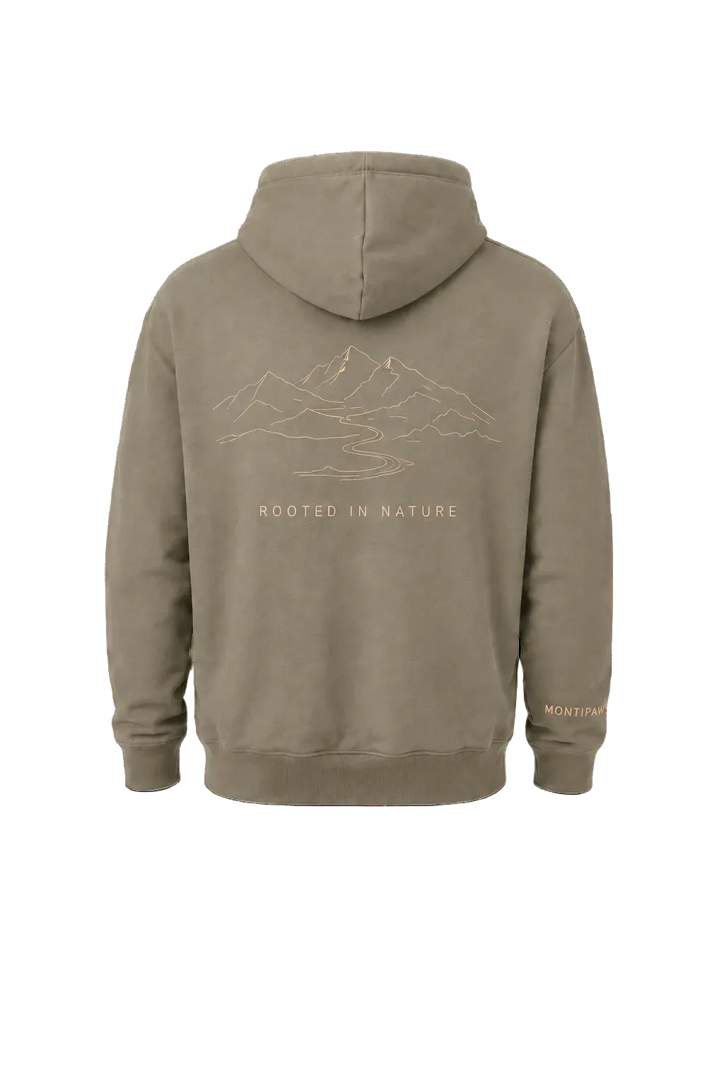Olivgrüner Montipaw Rooted in Nature Hoodie – Rückansicht